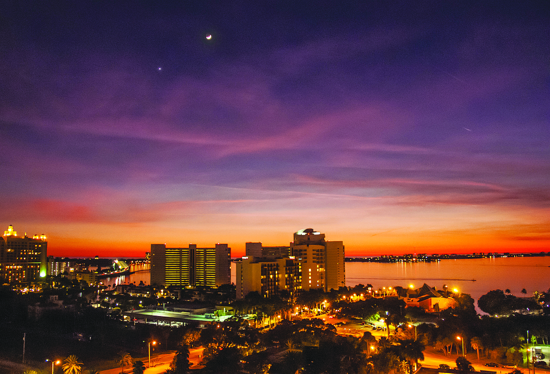 Joe Sedik submitted this photo of the moon and Venus, as seen over Sarasota Bay.