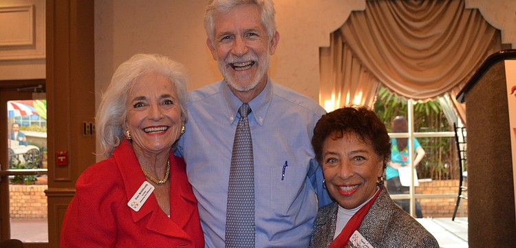 Co-Chairs of the luncheon Graci and Denis McGillicuddy with Carol Buchanan.
