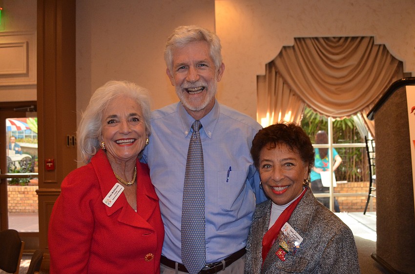 Co-Chairs of the luncheon Graci and Denis McGillicuddy with Carol Buchanan.