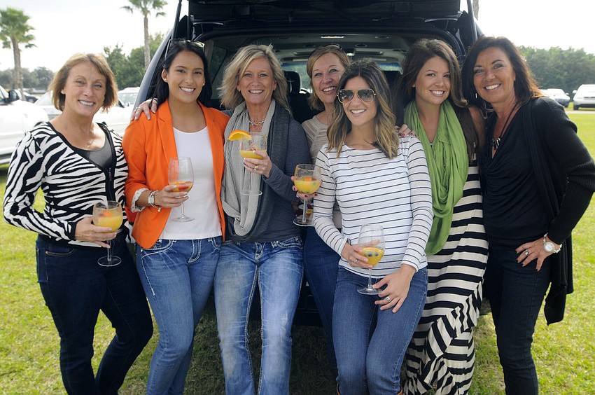 Robin Davis, Christina Page, Sandy King, Denise Celano, Katie Celano, Samantha Everett and Donna Everett have been conducting mother and daughter polo outings since 2001.