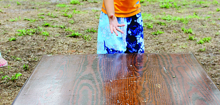 Vincent D'Amato plays a milk bottle bowling game during Dakin Dairy's family fun day June 15. 2