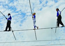 The World Famous Wallendas stay in line during Mixon Fruit Farms' Orange Blossom Festival March 2.