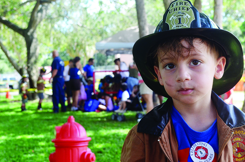 Luca Tucci, 3, attends the Sarasota County Fire Department Station 5 annual open house in October.