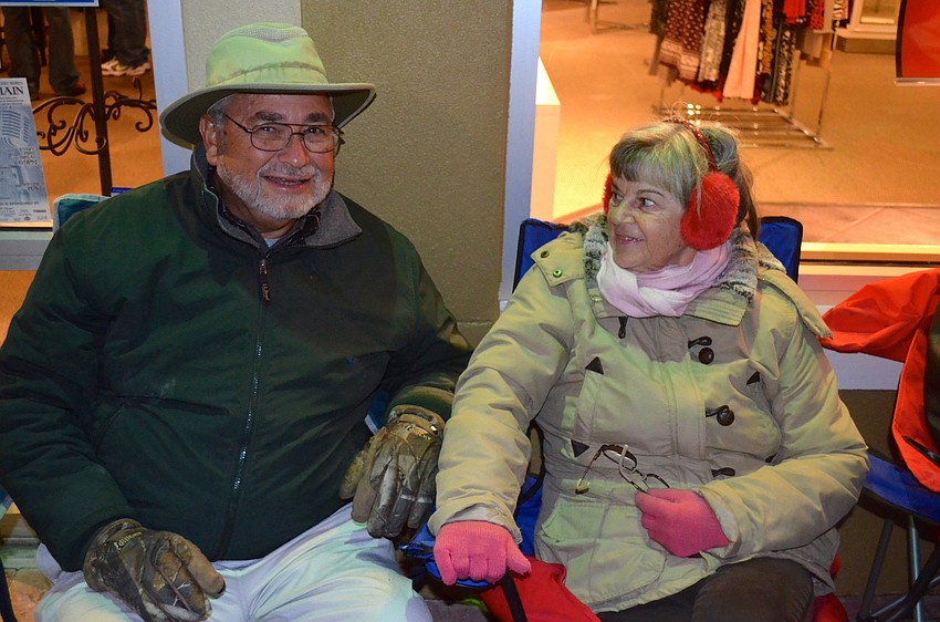 Gary White and Pamela Maine enjoy the chilly nightâ€™s festivities.
