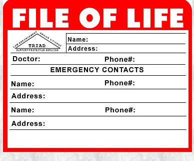 File of Life magnets are placed on refrigerators to provide firefighter/paramedics vital medical information in emergencies. (Courtesy photo)