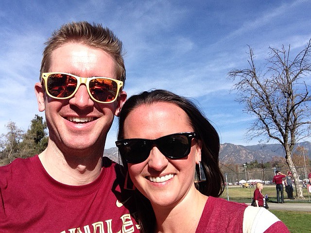 Tom and Brooke Tollerton pose in Pasadena. (Courtesy)