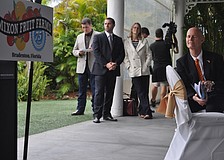 Gov. Rick Scott followed along to the Mixonâ€™s presentation.