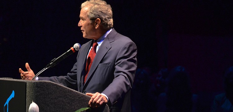 George W. Bush was the featured speaker at Ringling College Library Association's Town Hall Lecture Series Tuesday, Jan. 14, at Van Wezel Performing Arts Hall.