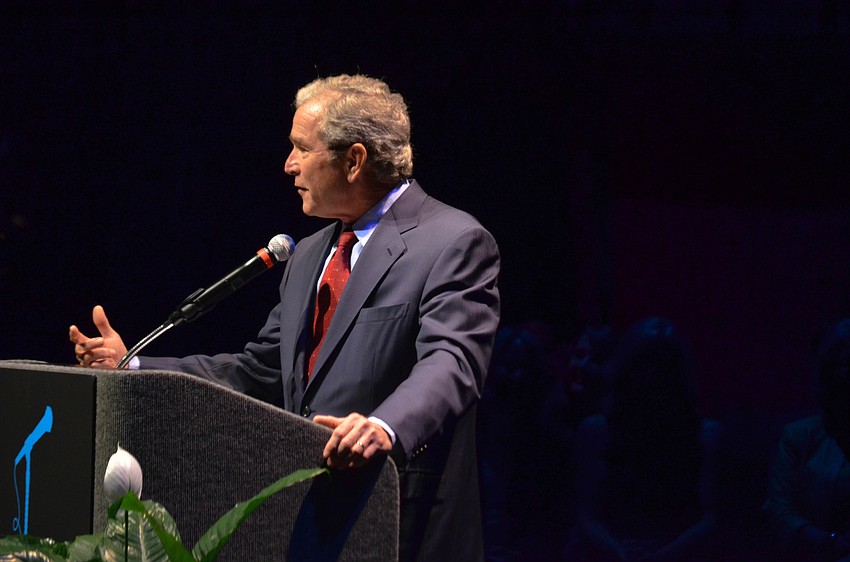 George W. Bush was the featured speaker at Ringling College Library Association's Town Hall Lecture Series Tuesday, Jan. 14, at Van Wezel Performing Arts Hall.