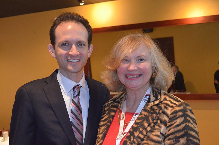 President Eileen Bryan with guest speaker Richard DeNapoli.