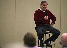 H. Terrell Griffin entertains attendees with his stories of Longboat Key.