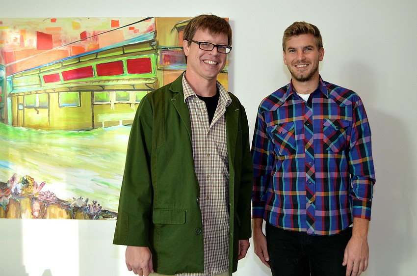Two Columns Gallery faculty director Michael Whyshock and student director Zachary See