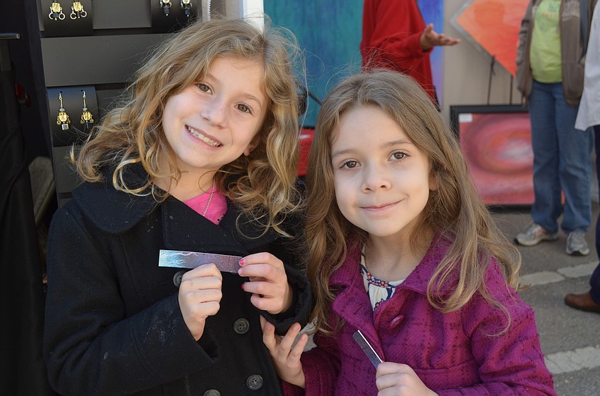 Annabelle Davison and Emma Smith took home an artistâ€™s creative bussiness card.