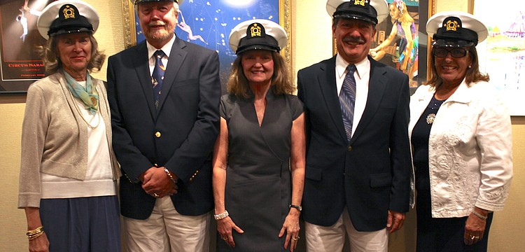 Purser Mary Kimura, Dock Master Ted Janssen, Scribe Maureen Shea, Commodore Joe Sever, and Vice Commodore Carole Zicherman