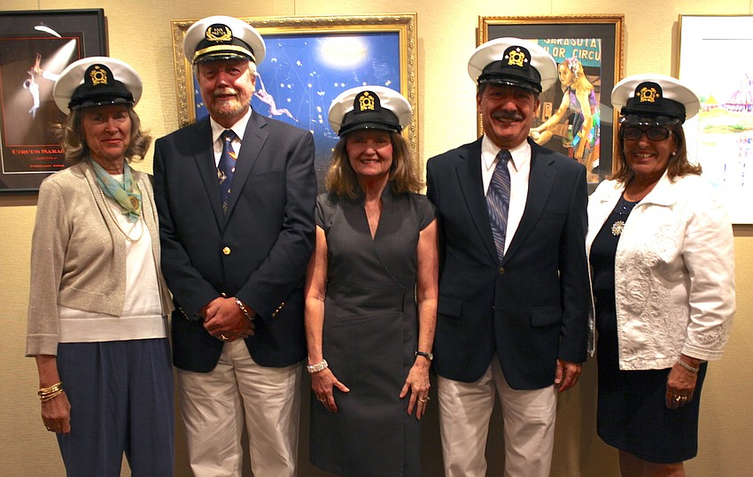 Purser Mary Kimura, Dock Master Ted Janssen, Scribe Maureen Shea, Commodore Joe Sever, and Vice Commodore Carole Zicherman