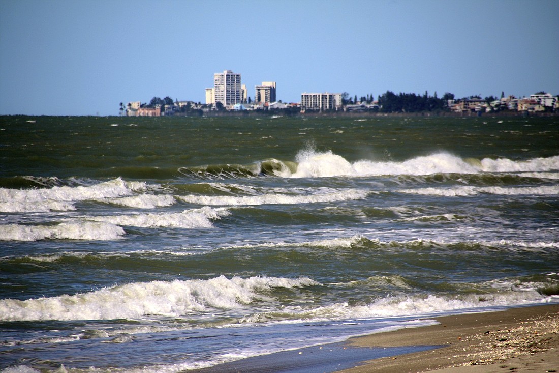 Turtle Beach, located at the southern end of Siesta Key, is hit with heavy surf following a cold front in January 2014.