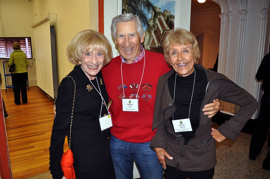 Flori Roberts, Dr. Sidney Katz and Elaine Keating at SMOA's Inaugural Bash in January 2013.