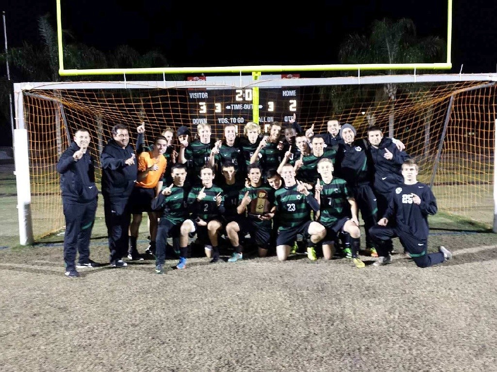 The Lakewood Ranch High boys soccer team captured its second consecutive district title Jan. 23.