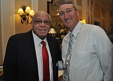 Keynote speaker Herman Boone with Mike Murphy, the Saint Stephenâ€™s softball coach