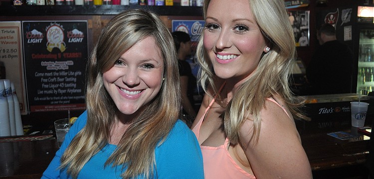 Kaci Carroll and Lucy Hope supported their husbands, who play in the band, Paper Airplanes.