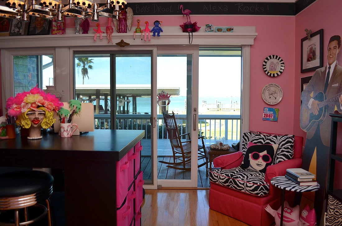 Charlie Ann Syprett's home office has stunning views of Sarasota Bay. Photos by Heather Merriman.
