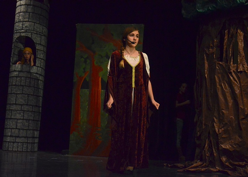 Rachael Davis narrates the fairy tale compilation during a dress rehearsal Jan. 29.