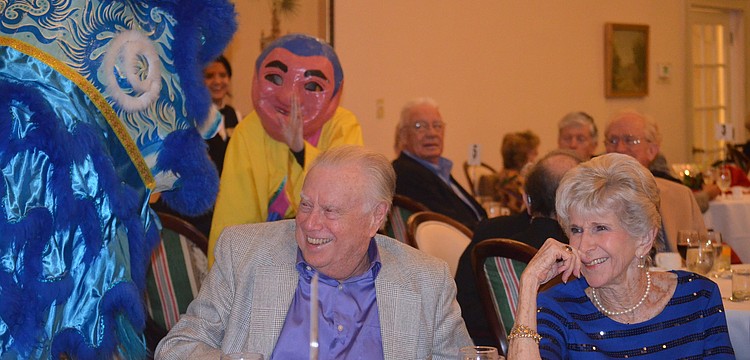 Harvey and Elaine Rothenburg watch the lion chase Budha.