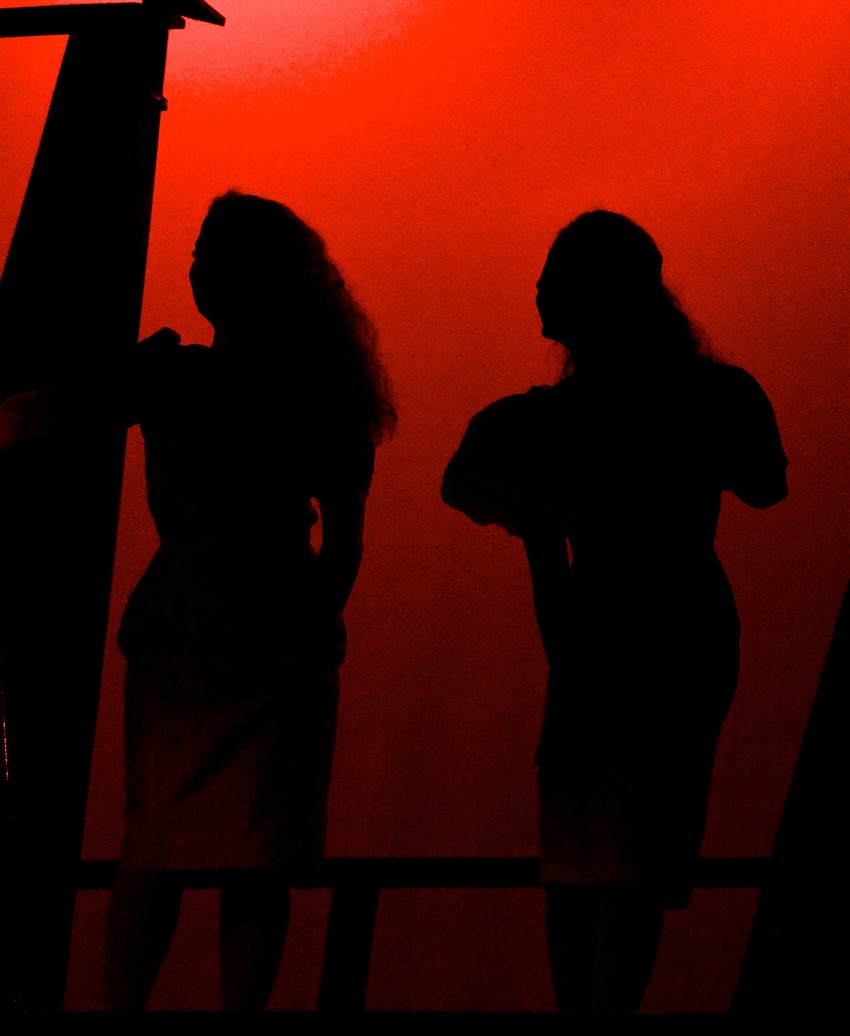 Shoulder pads, teased hair and bright eye makeup took center stage at the '80s-themed play.