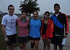 Tyler Shanahan with his mom, Katina, joins Martha Hall and her children, Valeria and Alejandro Marquez.