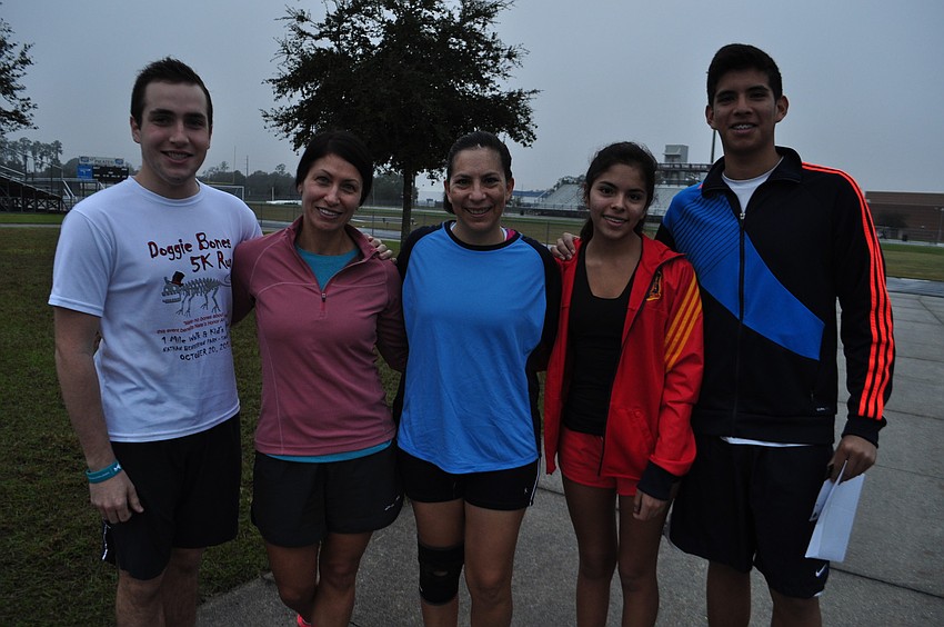 Tyler Shanahan with his mom, Katina, joins Martha Hall and her children, Valeria and Alejandro Marquez.