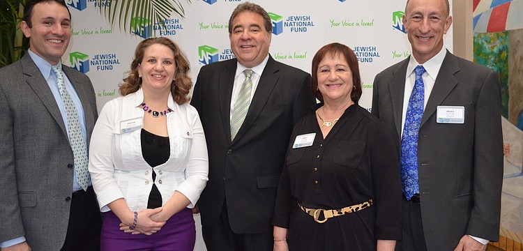 Jeremy and Megan Udell and JNF CEO Russell Robinson with honorees Janet and Bruce Udell.