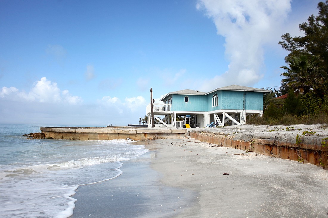 Kelsey Grau The seawall in the Gulf at 6541 Gulfside Road won't be torn down after commissioners decided not to purchase the property.