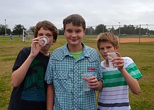 Thirteen-year-old Alec Moor, Nash Young and Kyle Richards.