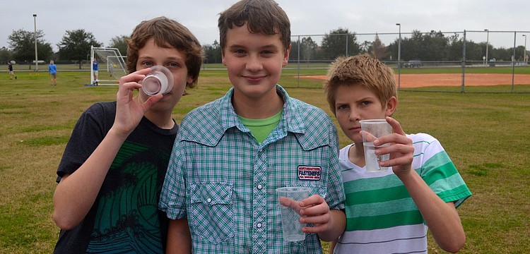 Thirteen-year-old Alec Moor, Nash Young and Kyle Richards.