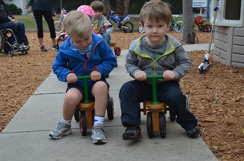 Eric Sinift and Riley Hudson ride neck-to-neck.