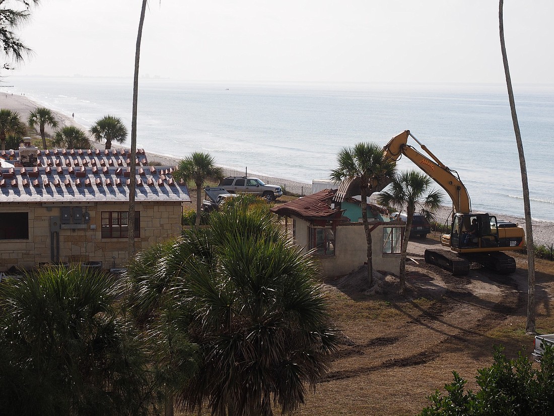 Demolition of the smaller home on the property took place this week. (Albert Balk)