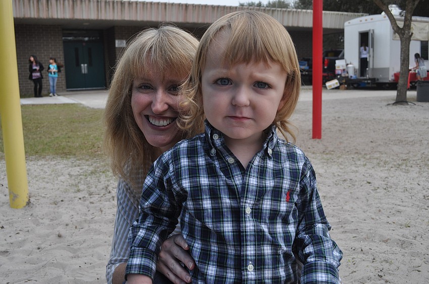 Sandy Russell with her 2-year-old son, Everett