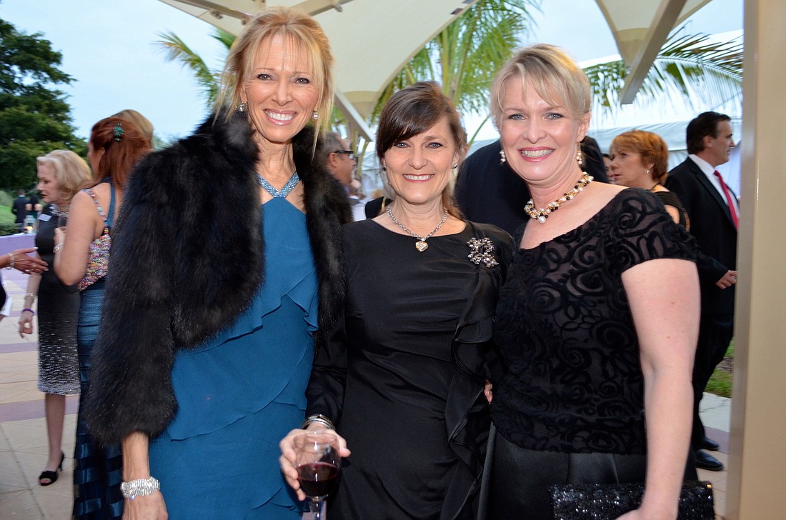 Sandy Buchanan, Wendy Merriman and Veronica Brady at the Van Wezel Foundation Gala