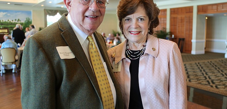 Murray Blueglass, President of the Longboat Key Democratic Club, with Nan Rich, one of two Democratic Candidates for Governor