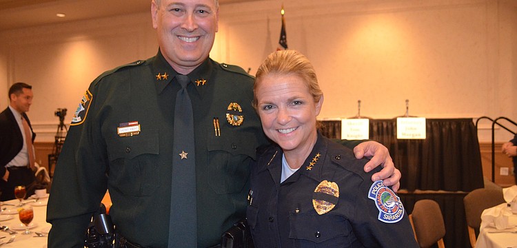 Sheriff Tom Knight and Chief of Police Bernadette DiPino
