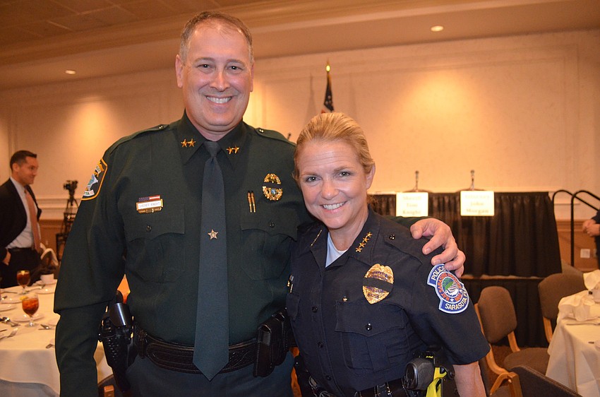 Sheriff Tom Knight and Chief of Police Bernadette DiPino