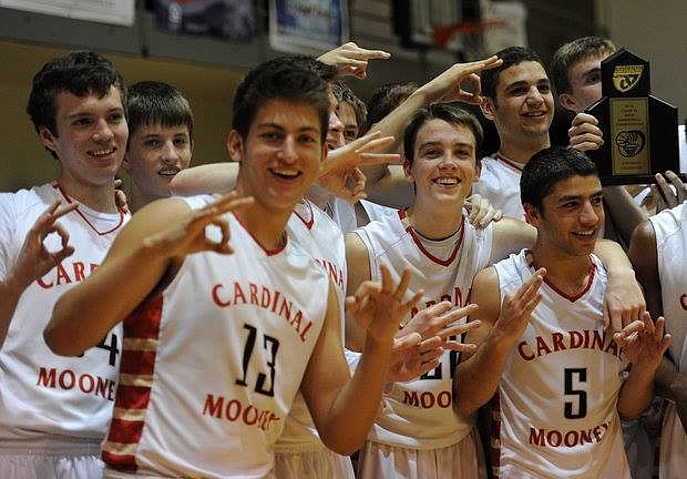 The Cardinal Mooney High boys basketball team