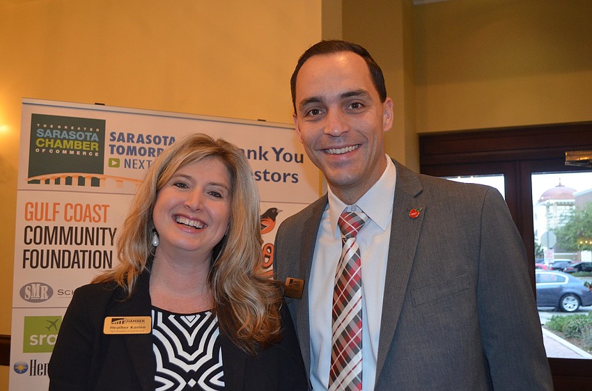 Heather Kasten and Kevin Cooper from the Chamber