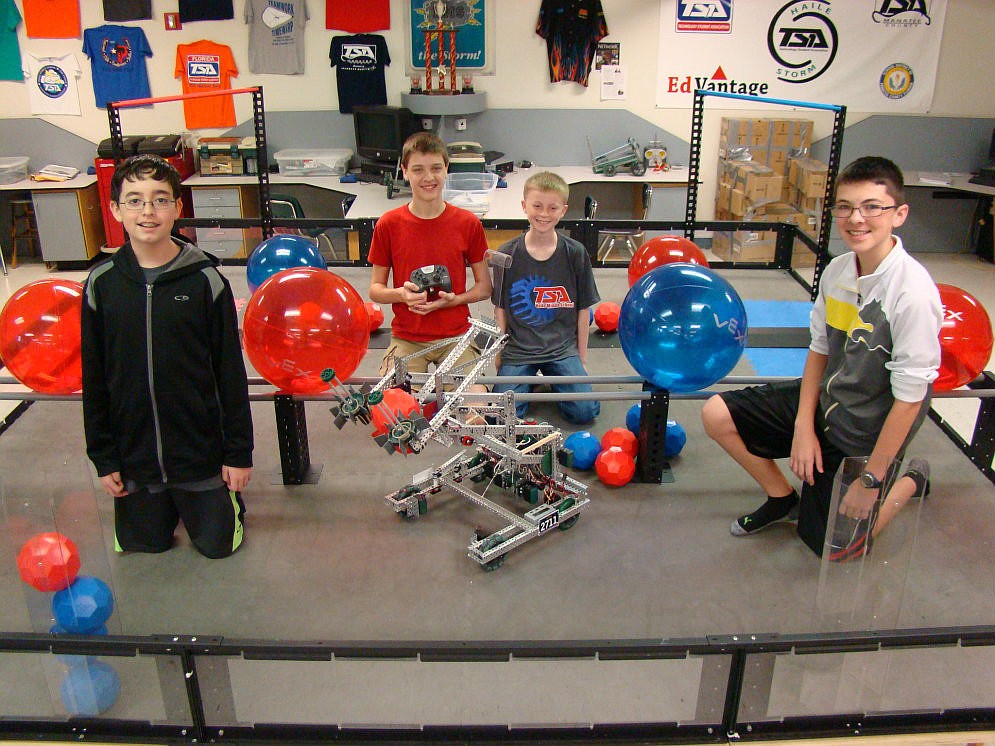 The Haile Middle VEX Robotic Team: Lincoln Benedicto, Brantley Deines, Michael Kisada and Patrick Downing.