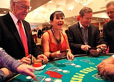 Sandra Ceshker smiles after a particularly good hand in Black Jack.