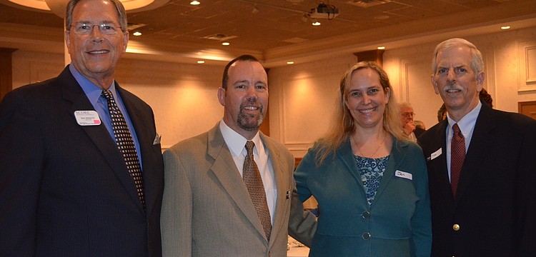 Co-Mentor Bob Melberth with this yearâ€™s Clients of the Year, Chris and Jennifer Mannering of Bounce Down Under, and Co-Mentor Tom Latimer.