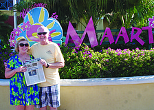FUN IN THE SUN. Pat and Tim Lenz made sure to bring the East County Observer along on a recent Caribbean getaway to St. Maarten.