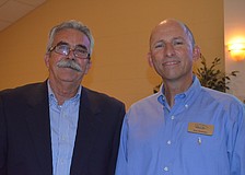 President Tony Romanus with County Historian Jeff LaHurd