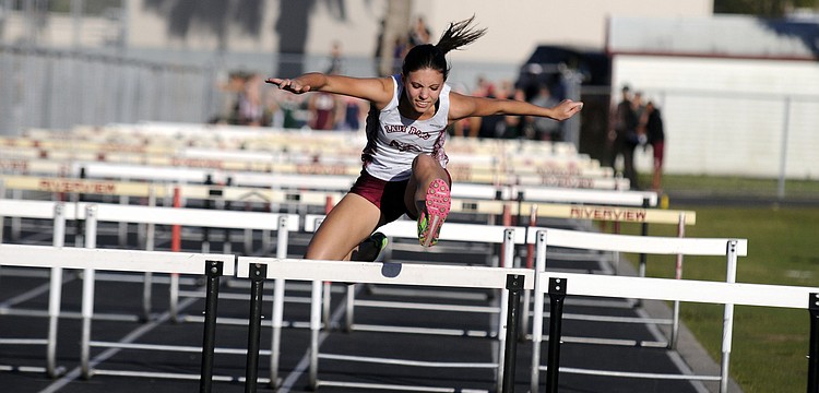 Riverview High sophomore Jenna Tarifa finished third in the 100-meter hurdles, crossing the finish line in 18.10 seconds.