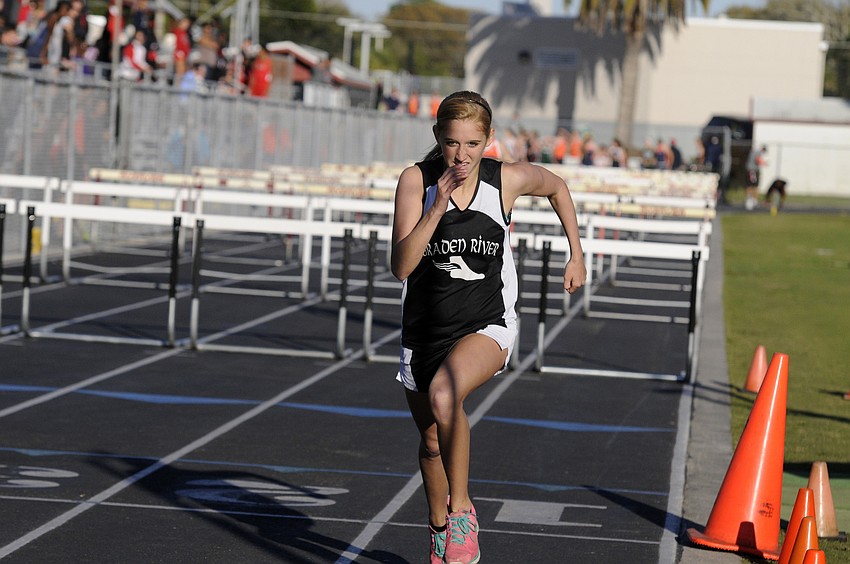 Braden Riverâ€™s Victoria Tanner ran the 100-meter hurdles in 18.18 seconds to finish fourth overall.